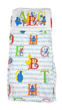 Vtg Sesame Street Twin Sheet Set Alphabet & Character Stevens Made USA